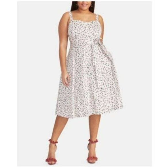 RACHEL Rachel Roy Dresses & Skirts - RACHEL Rachel Roy Womens Dress White 6 Floral Fit & Flare Pockets Side Zip